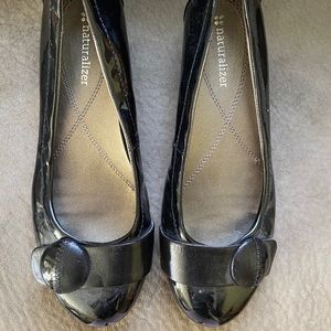 Naturalizer Black Leather Ballet Flat
